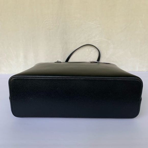 🆕KSNY BLACK LEATHER KERRI MEDIUM TOTE BNWT - Picture 7 of 13